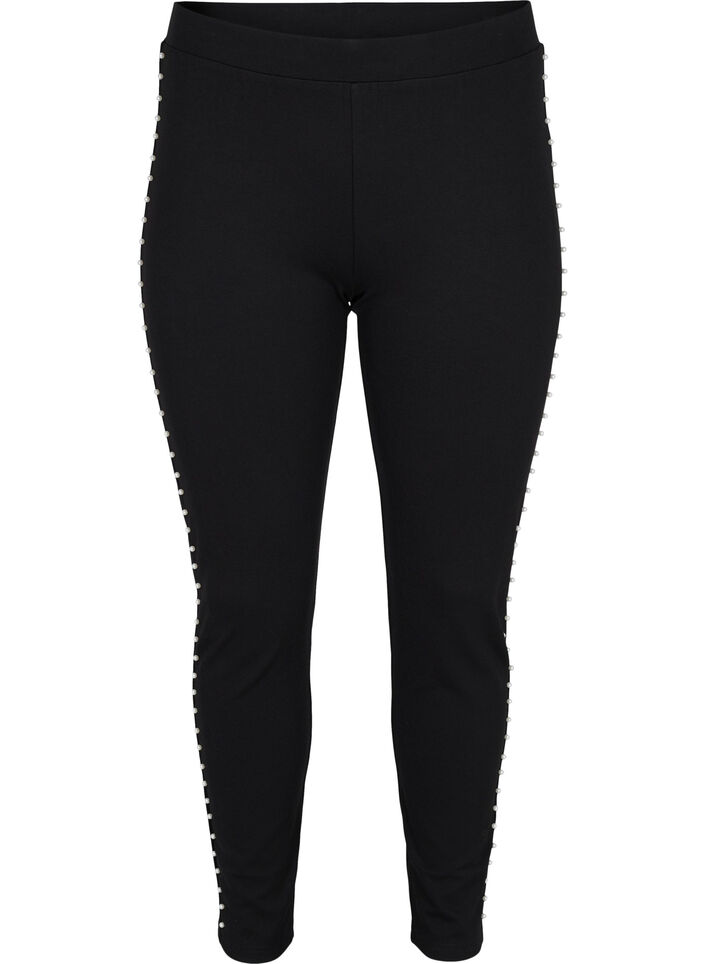 Leggings met parels, Black, Packshot image number 0