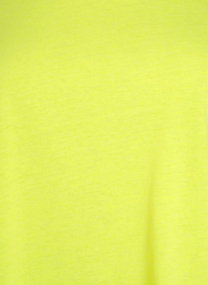 T-shirt van katoen in neon kleur, Geel, Packshot image number 2