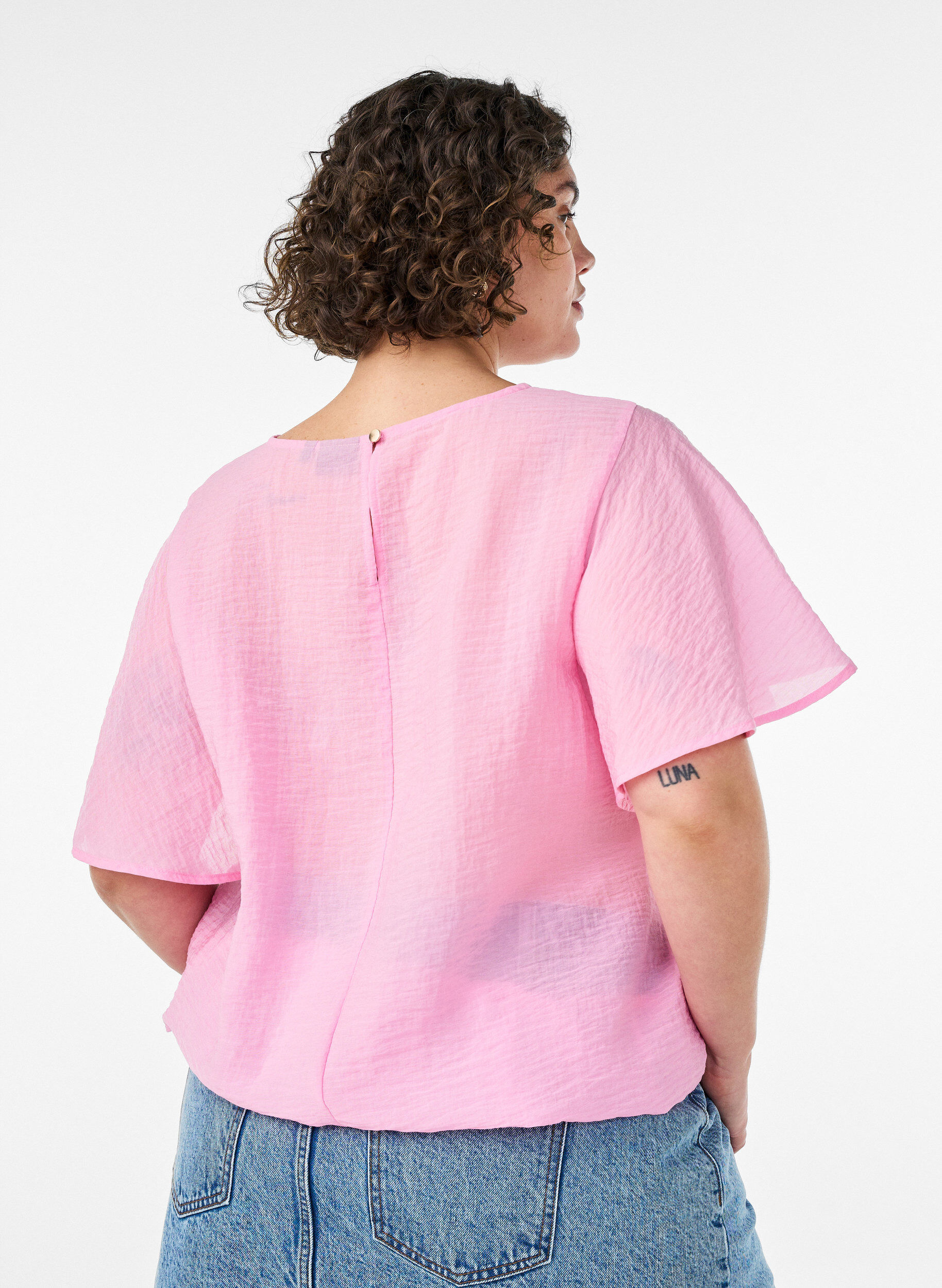 ZizziBlouse met ballonavorm en vleermuismouwen, Roze, Model image number 2