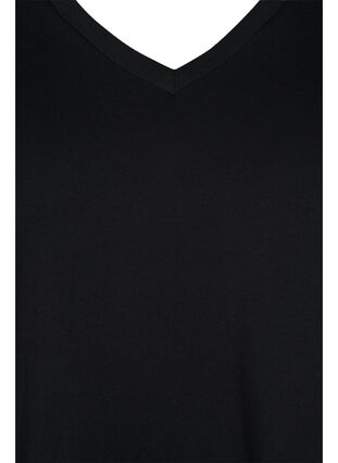 Set van 2 basic t-shirts in katoen, Bonnie Blue/Black, Packshot image number 3