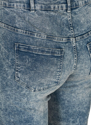 Denim shorts met hoge taille, Light blue denim, Packshot image number 3