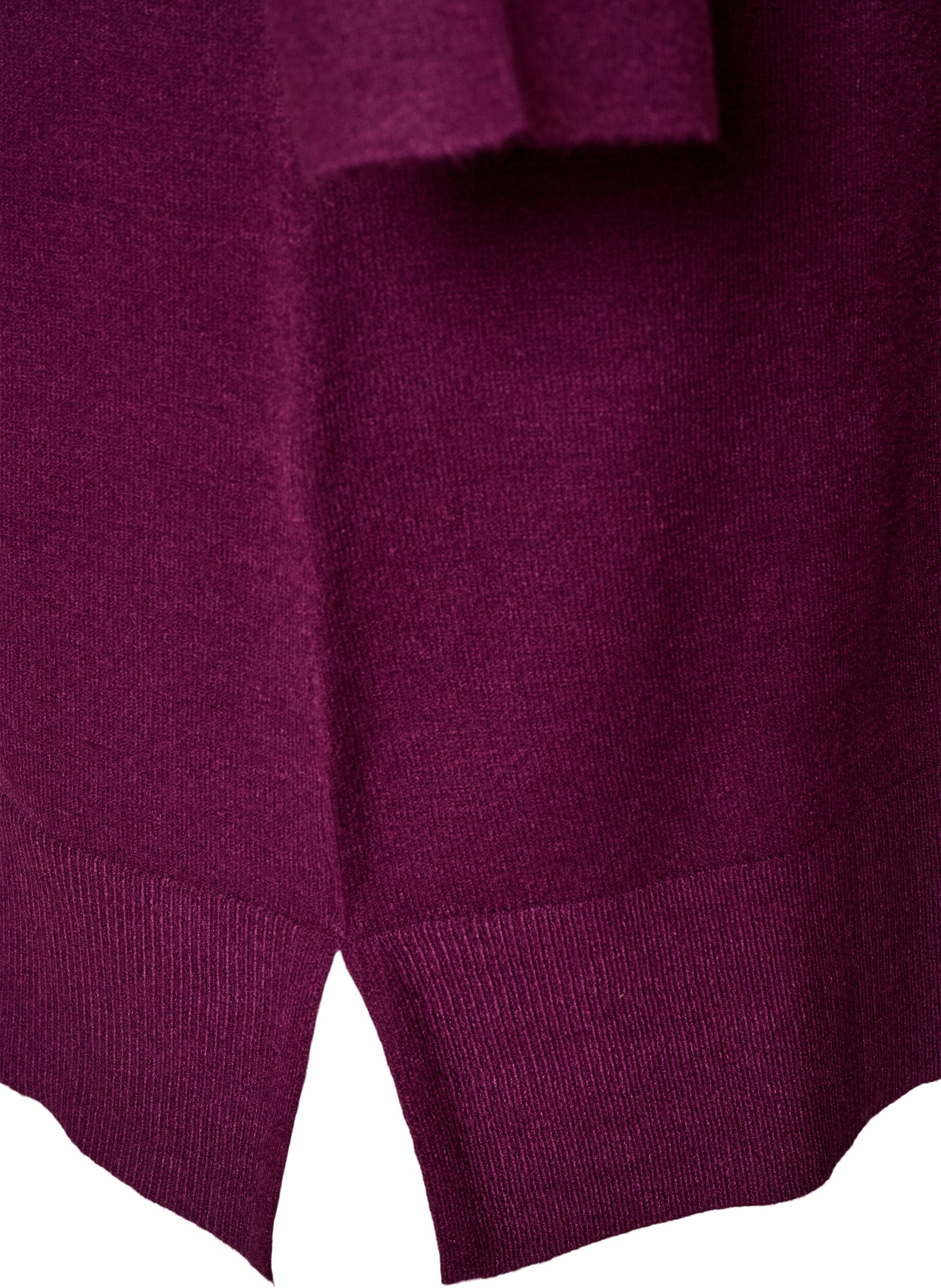 ZizziKorte gebreide jurk met raglanmouwen en een middennaad, Rood, Packshot image number 3