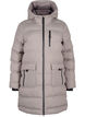 Pufferjas met capuchon en zakken, Beige, Packshot image number 0