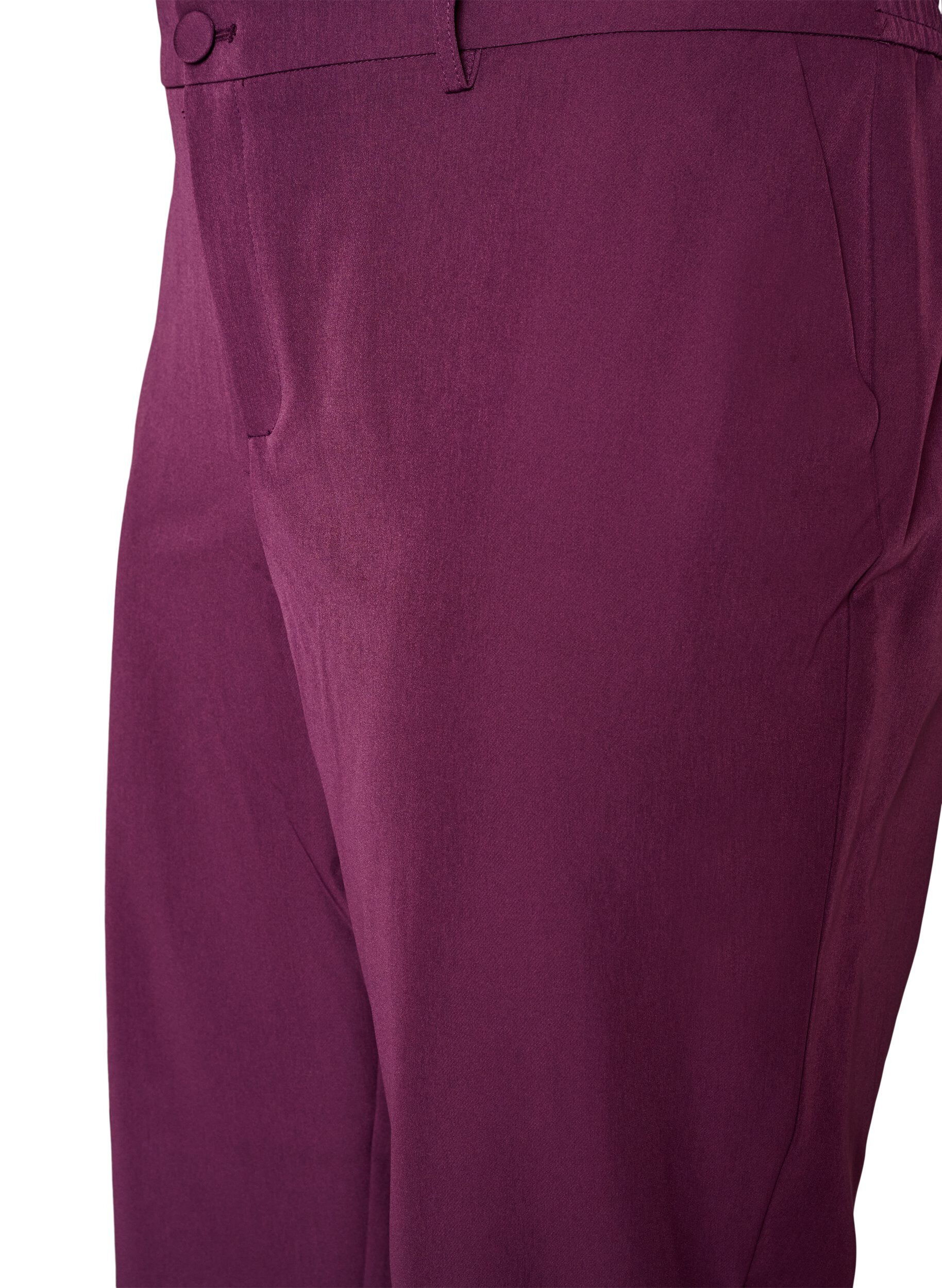 ZizziTrousers with pockets and straight legs, Purple, Packshot image number 2