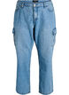 Losse pasvorm cargo jeans met hoge taille, Light Blue, Packshot image number 0