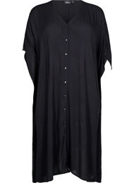 Kaftan strandjurk met knopen, Zwart