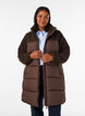 Halflange pufferjas met teddystof, Bruin, Model image number 0