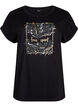 T-shirt van biologisch katoen met gouden opdruk, Black W. Free, Packshot image number 0