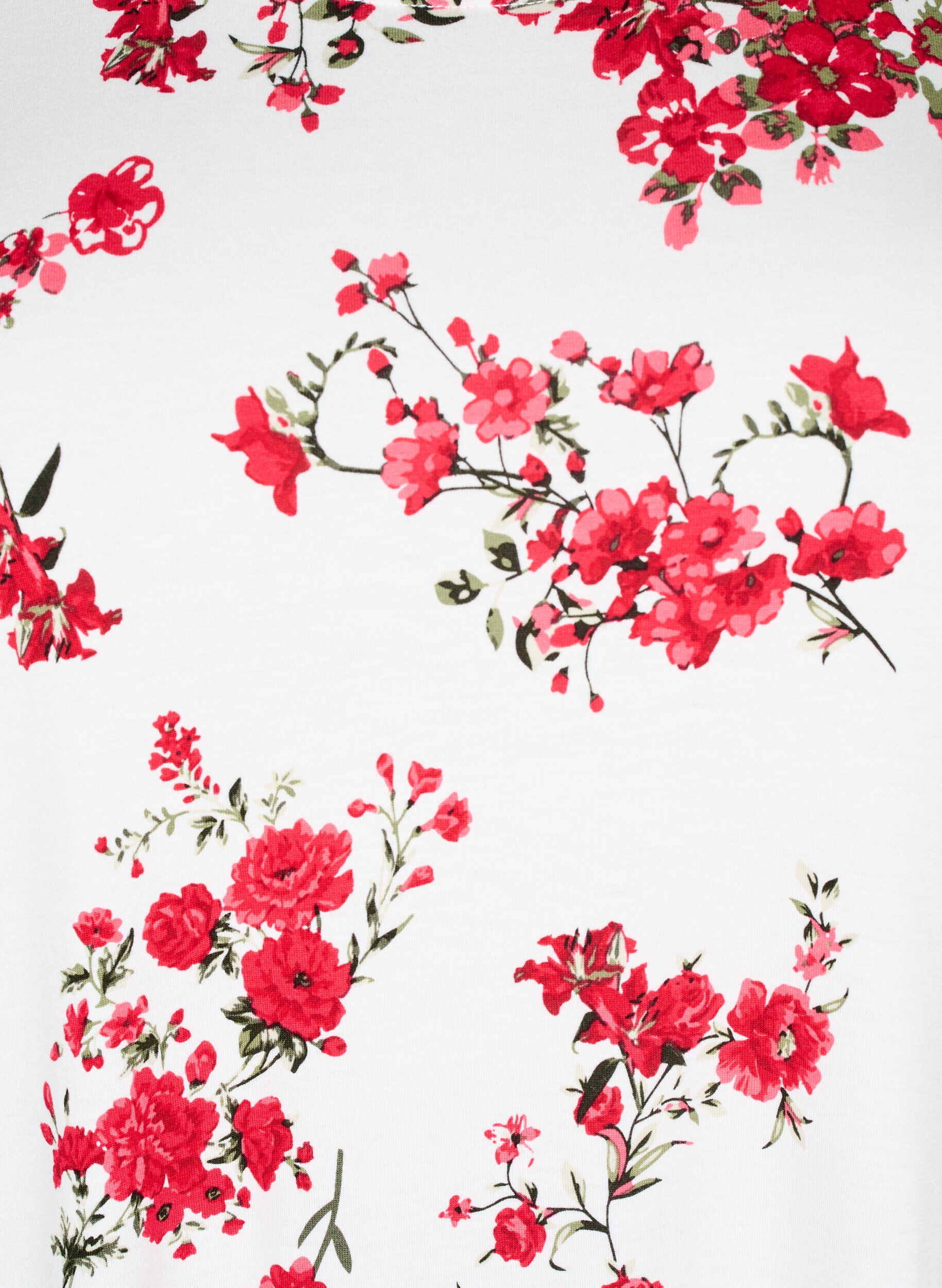 Zizzi T-shirt met bloemenprint, Rood, Packshot image number 2