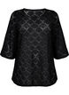 Crochet Blouse met 3/4 mouw, Black, Packshot image number 0