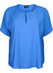 Blouse met korte mouwen van viscose, Monaco Blue, Packshot image number 0