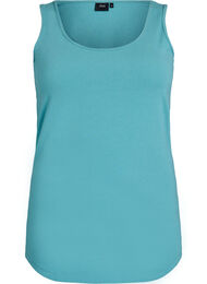Effen gekleurd basic top in katoen, Blauw