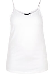 Basic strop top in katoen, Wit