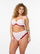 Brazilian slip met bloemenprint en kant, Roze, Model image number 1