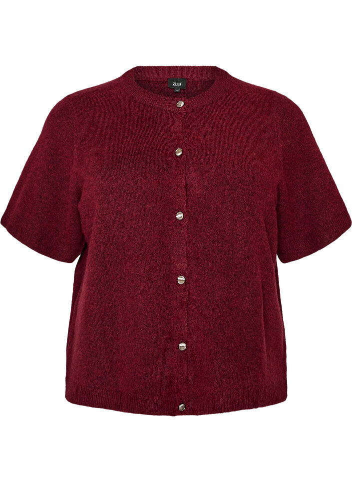 Gebreid vest met korte mouwen, Rood, Packshot image number 0