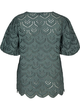 Katoenen blouse in broderie anglaise, Balsam Green, Packshot image number 1