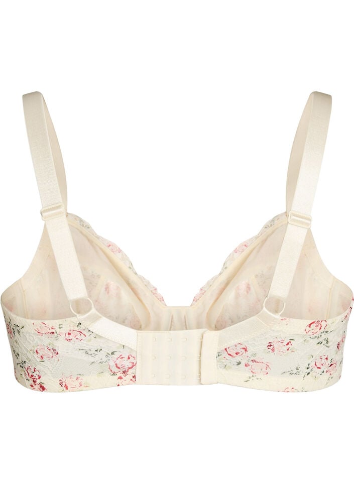 Full-coverage BH met bloemenkant, Wit, Packshot image number 1