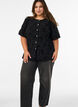 Blouse met bloemenpatroon en ballonmouwen, Zwart, Model image number 1
