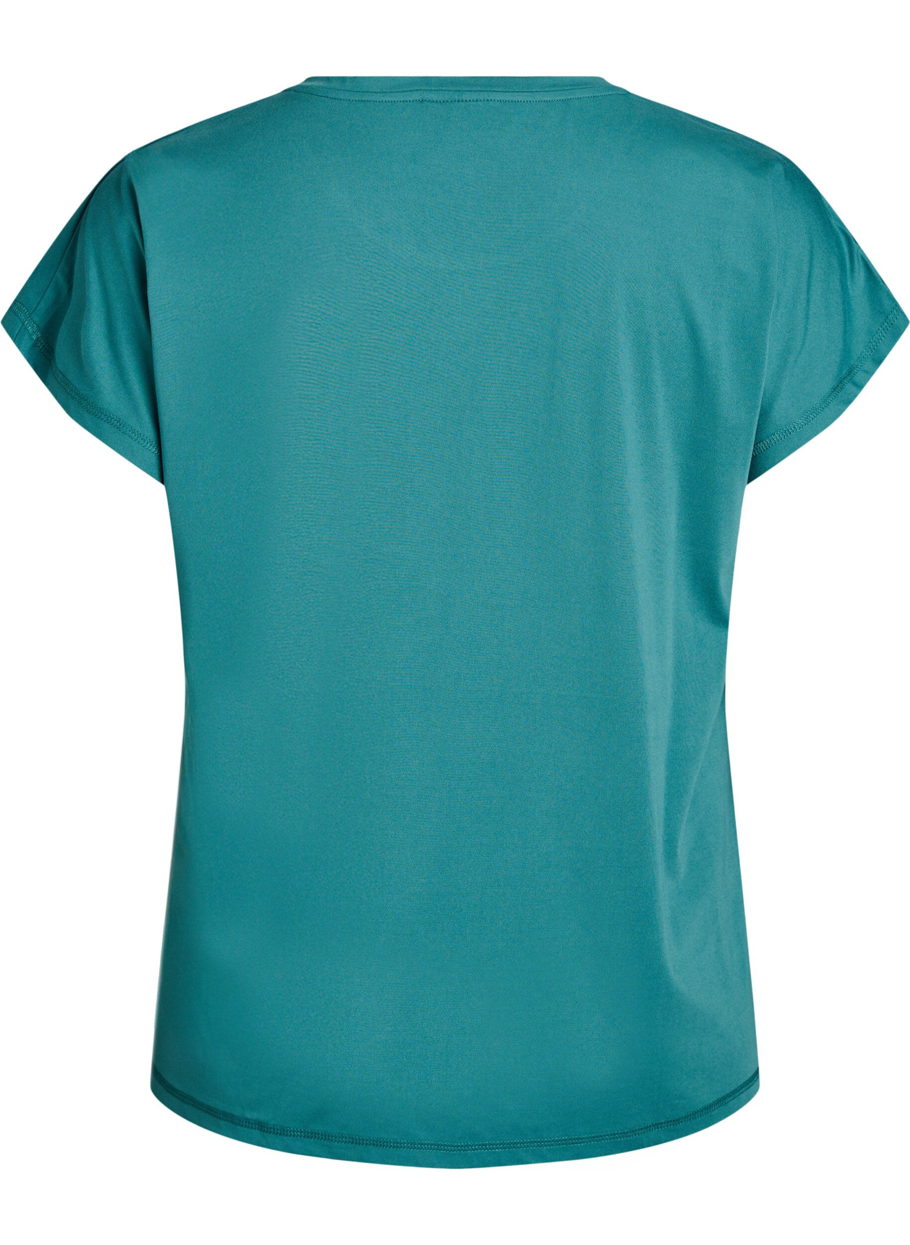 Zizzi Effen gekleurd trainingsshirt, Blauw, Packshot image number 1