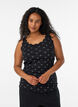 Top met print en kanten rand, Zwart, Model image number 0