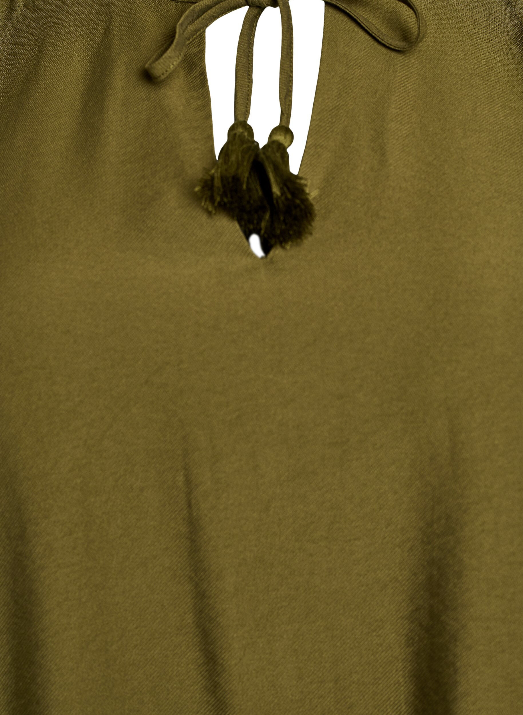 Zizzi Korte A-lijn jurk met ruches, Groen, Packshot image number 2