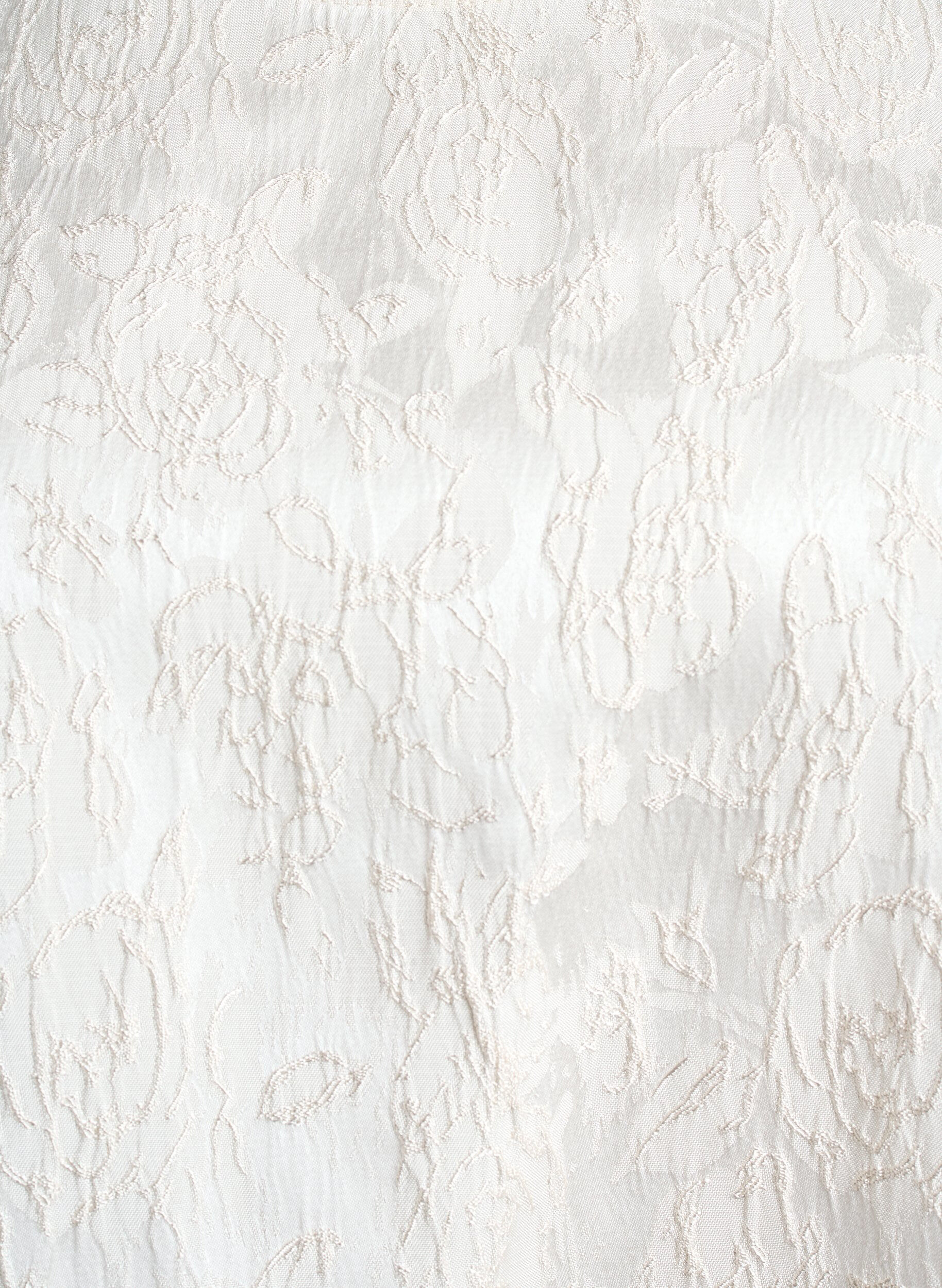 Zizzi Blouse met jacquardpatroon en pofmouwen, Vanille, Packshot image number 2