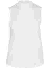 Katoenen top met hoge hals en ribstructuur, Bright White