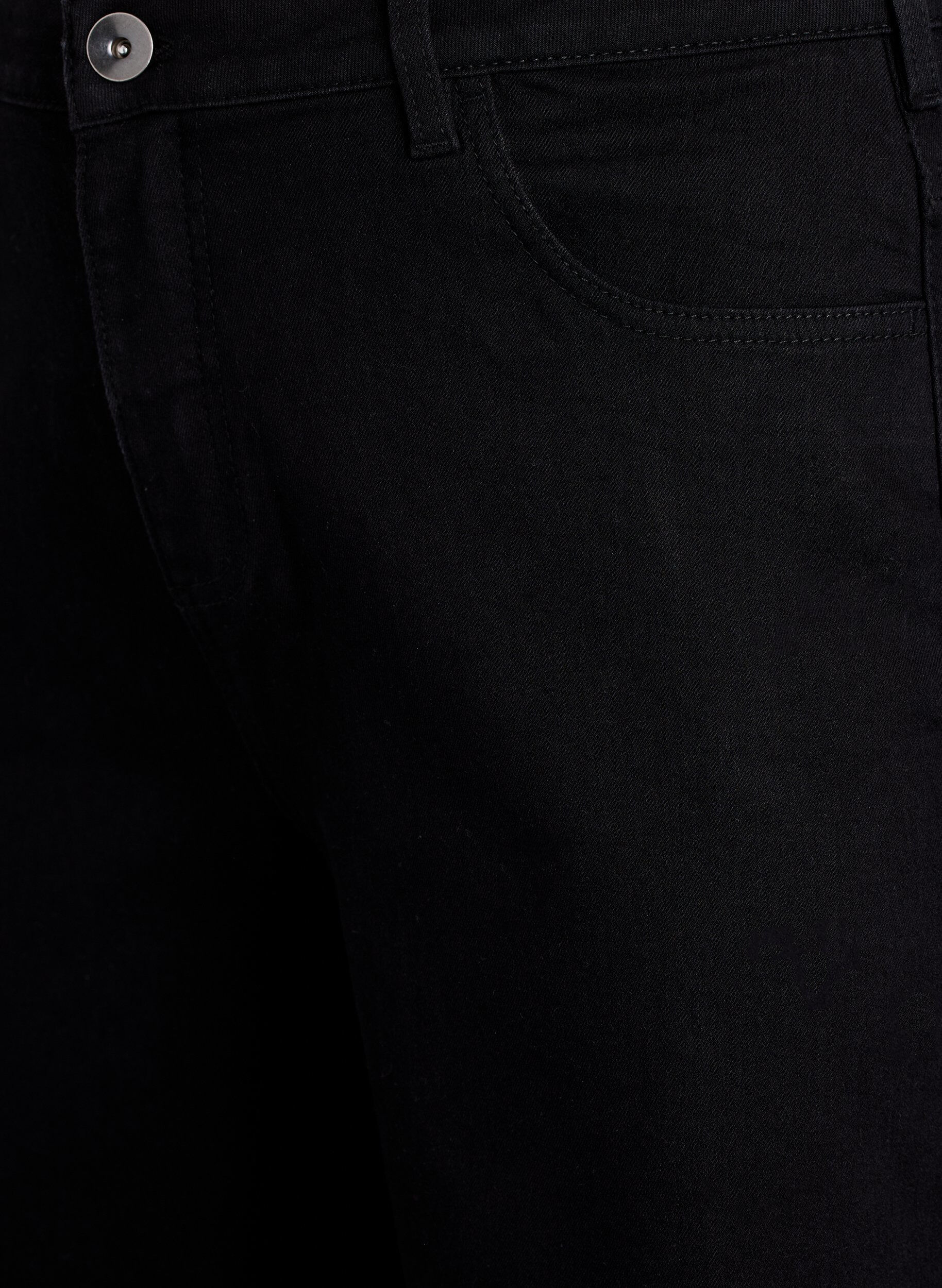 Zizzi Losse denim shorts met hoge taille, Zwart, Packshot image number 2