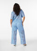 Hoog getailleerde kanten broek met rechte pijpen, Blauw, Model image number 1
