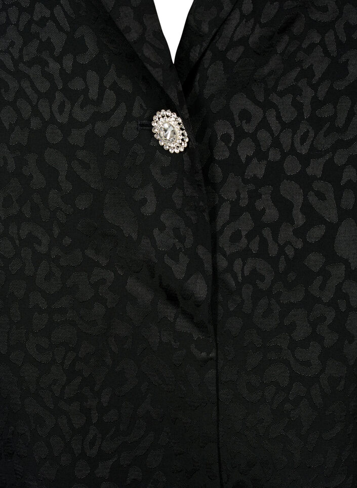 Dubbelgestikte jacquardblazer van viscose, Black, Packshot image number 2