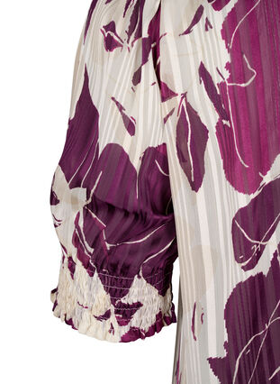  Smock-blouse met korte mouwen en print, D.Purple Graphic AOP, Packshot image number 3