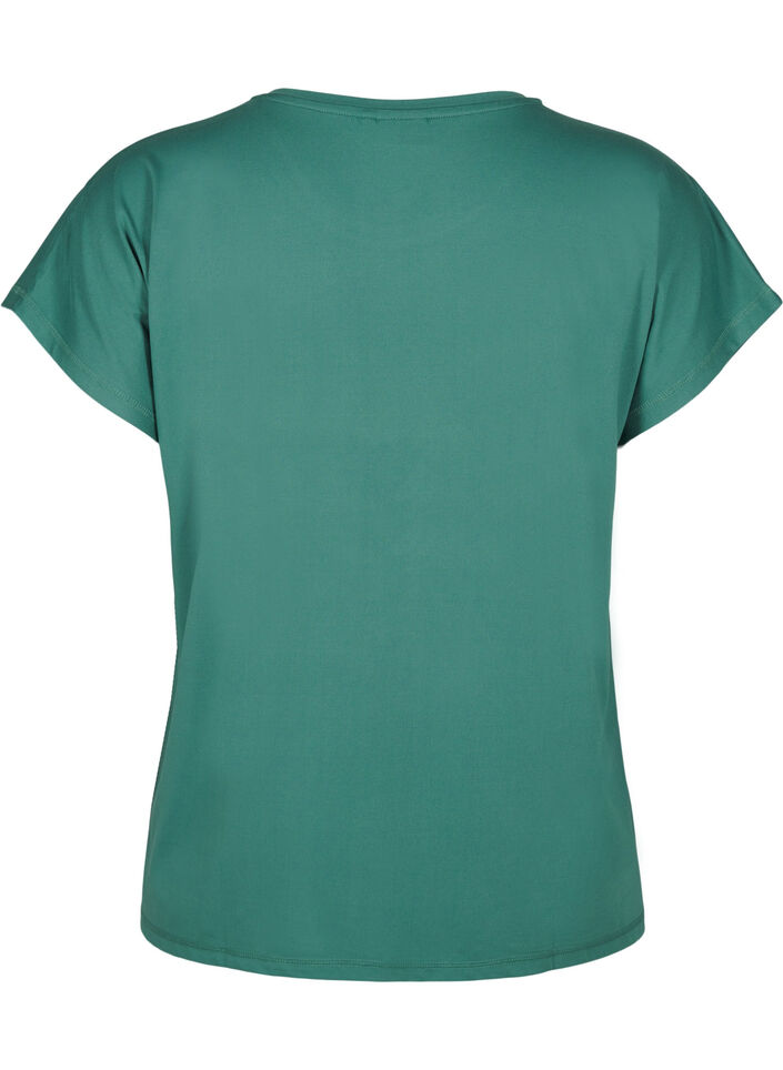 Effen gekleurd T-shirt voor sporten, Groen, Packshot image number 1