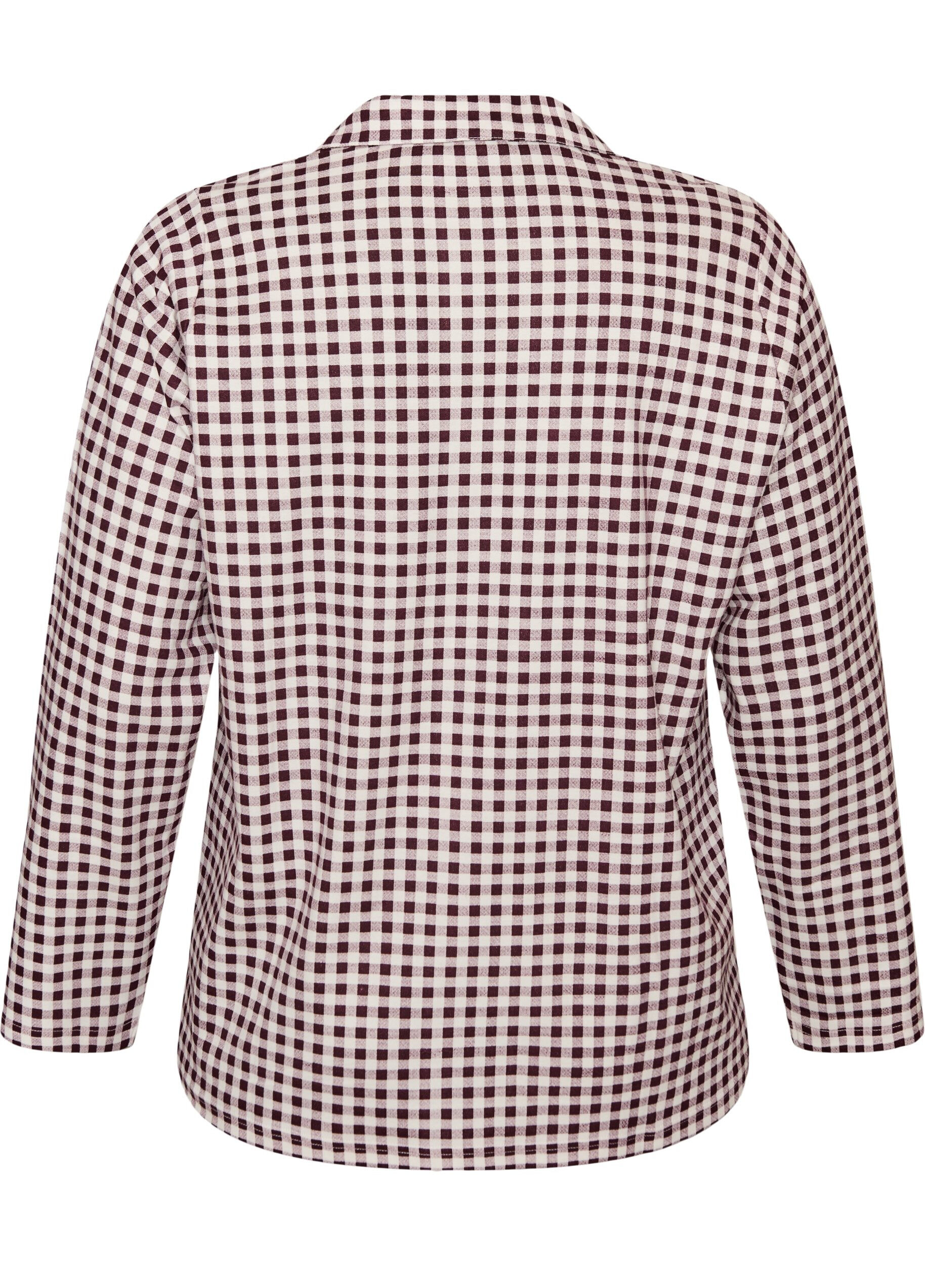 ZizziKatoenen pyjamashirt met borstzak, Rood, Packshot image number 1