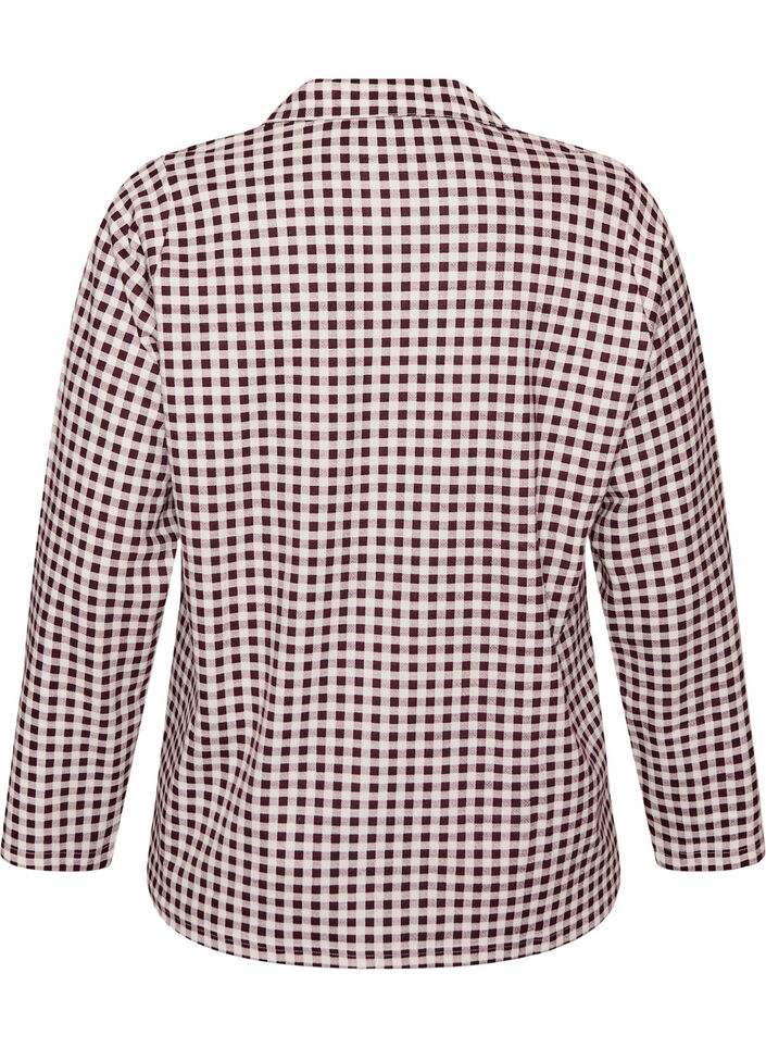 Katoenen pyjamashirt met borstzak, Rood, Packshot image number 1
