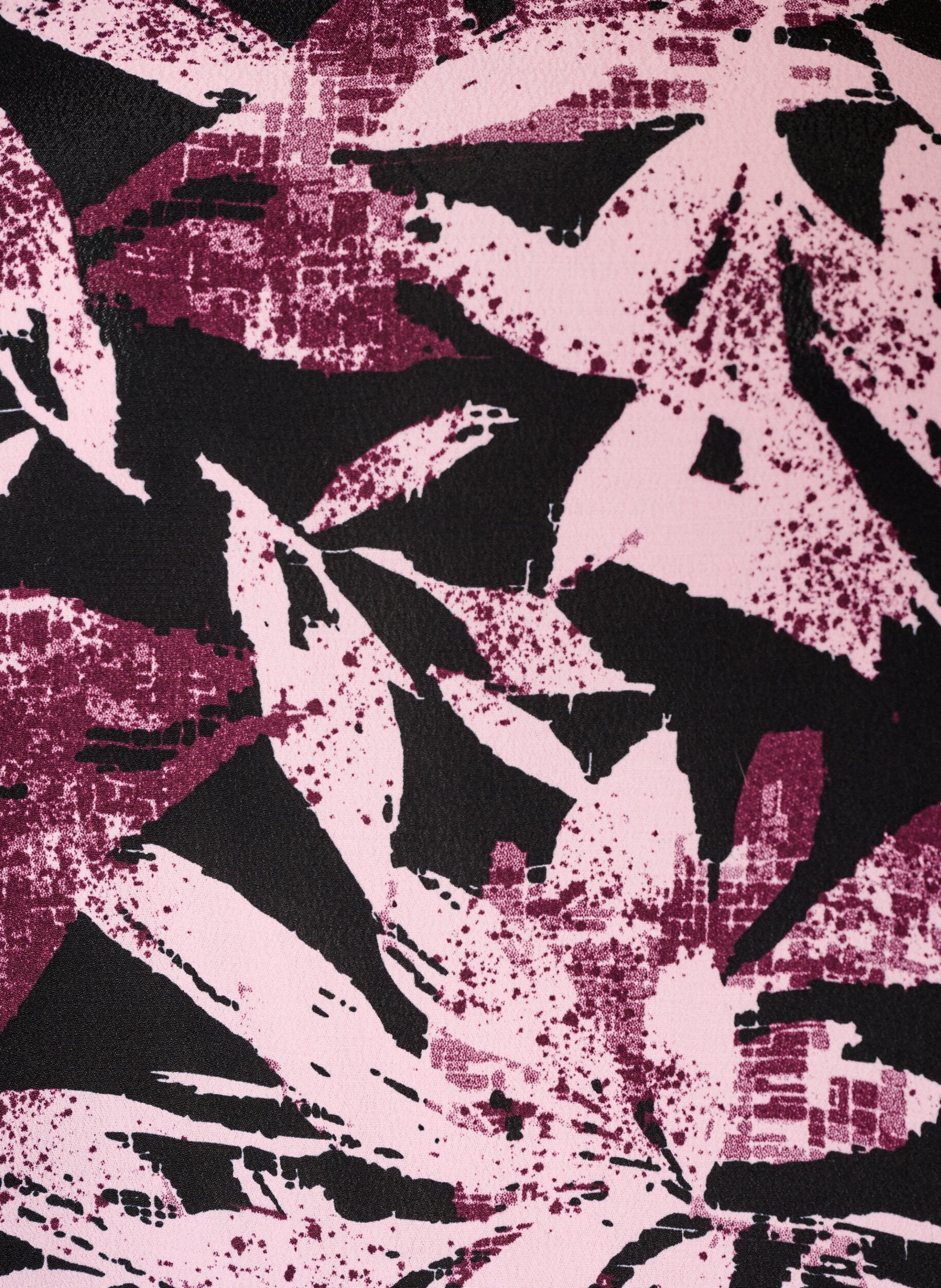 ZizziKorte viscose jurk met bloemenprint en 3/4 mouwen, Zwart, Packshot image number 2