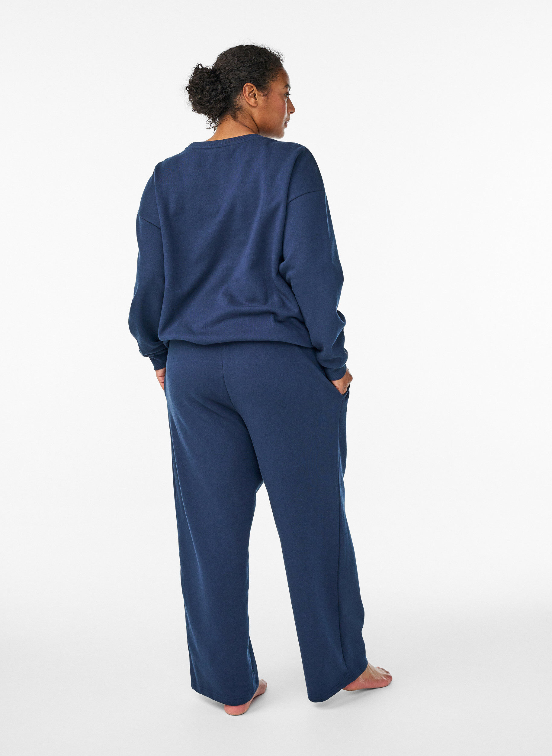 Zizzi Joggingbroek met zakken, Blauw, Model image number 1