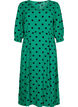 Polka stippen viscose midi jurk, Jolly Green Dot AOP, Packshot image number 0