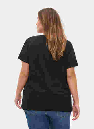 Set van 2 basic t-shirts in katoen, Black/Black, Model image number 1