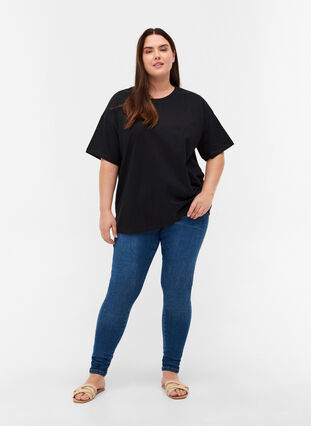 Katoenen t-shirt met korte mouwen, Black, Model image number 2