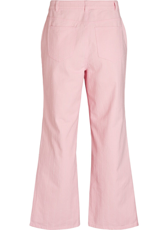 Myra jeans in gekleurd denim met wide fit en een gestructureerd patroon, Rood, Packshot image number 1