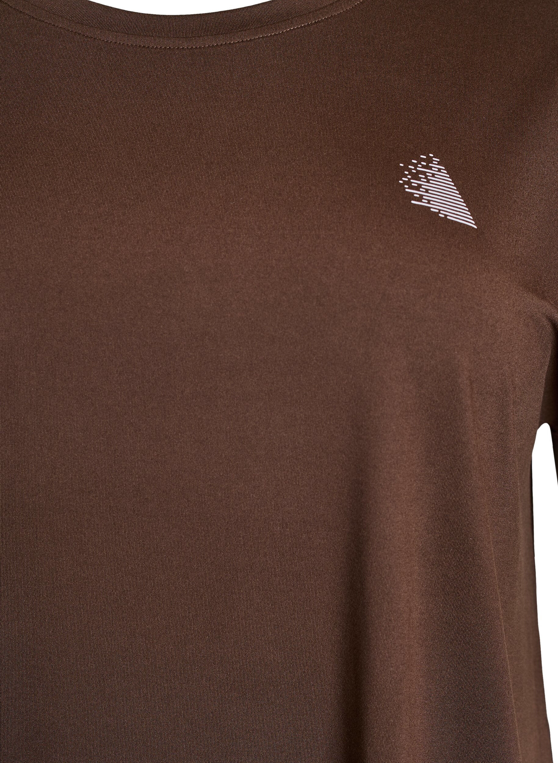 Zizzi Effen gekleurd T-shirt voor sporten, Bruin, Packshot image number 2