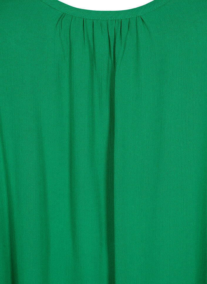 Effen viscose jurk met bandjes, Groen, Packshot image number 2