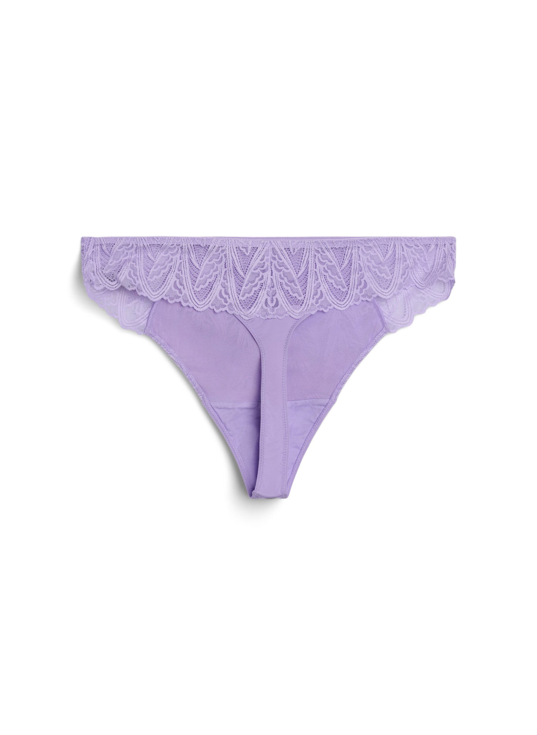 Zizzi G-string slip met kant en een normale taille, Paars, Packshot image number 1