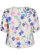 Gebloemde blouse met smokwerk, Blauw, Packshot image number 1