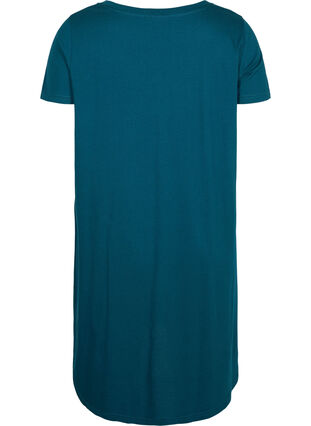 Katoenen pyjama jurk met korte mouwen en print, Reflecting Pond Blac, Packshot image number 1