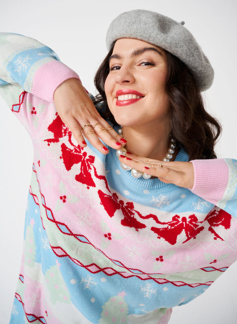 Gebreide kerstjurk, Cerulean Comb, Image image number 0