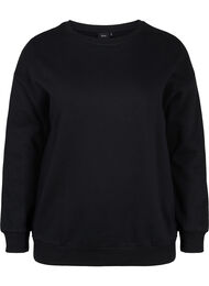 Katoenen sweatshirt met koord details, Black