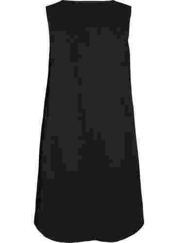 Mouwloze katoenen jurk met a-lijn, Black, Packshot image number 1