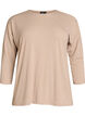 Jersey blouse met 3/4 mouwen, Beige, Packshot image number 0