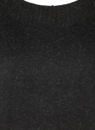 Gebreide trui met pofmouwen, Black, Packshot image number 2